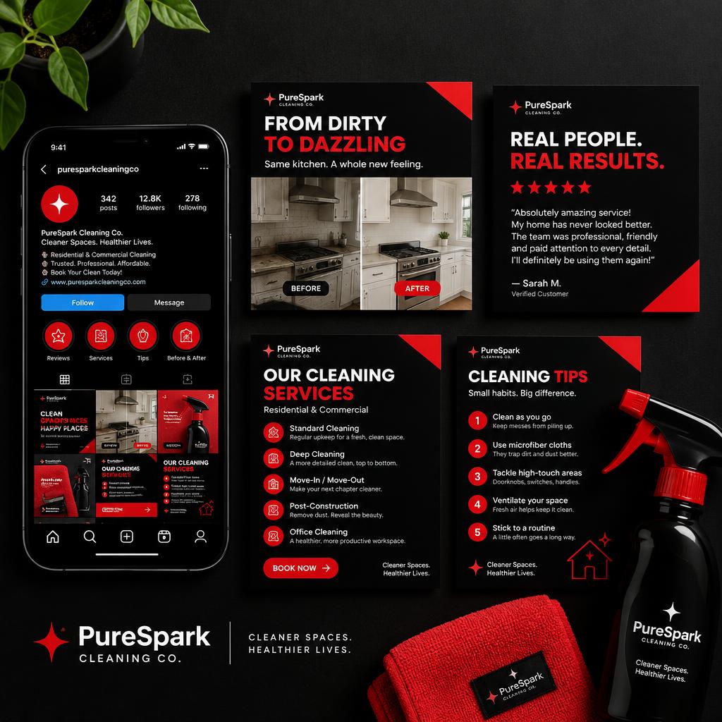 Cleaning Services social media template pack cover