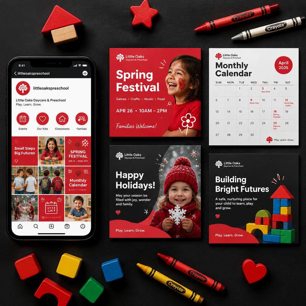 Daycares & Preschools social media template pack cover